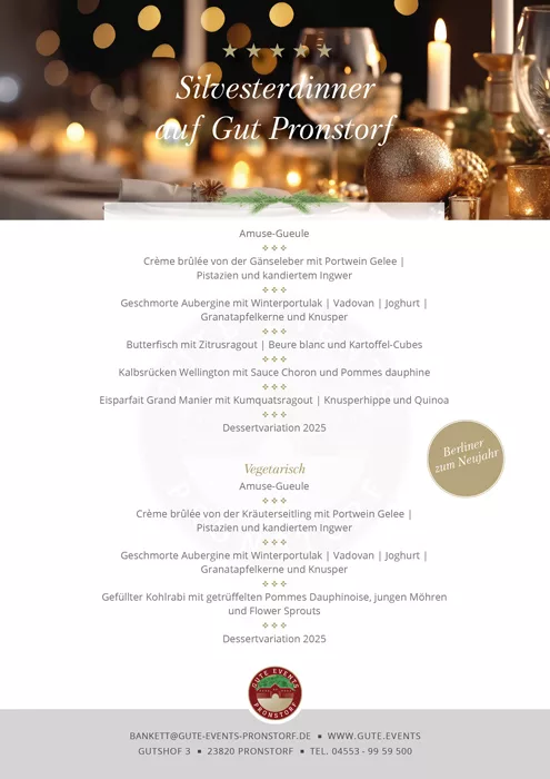 Silvesterdinner auf Gut Pronstorf