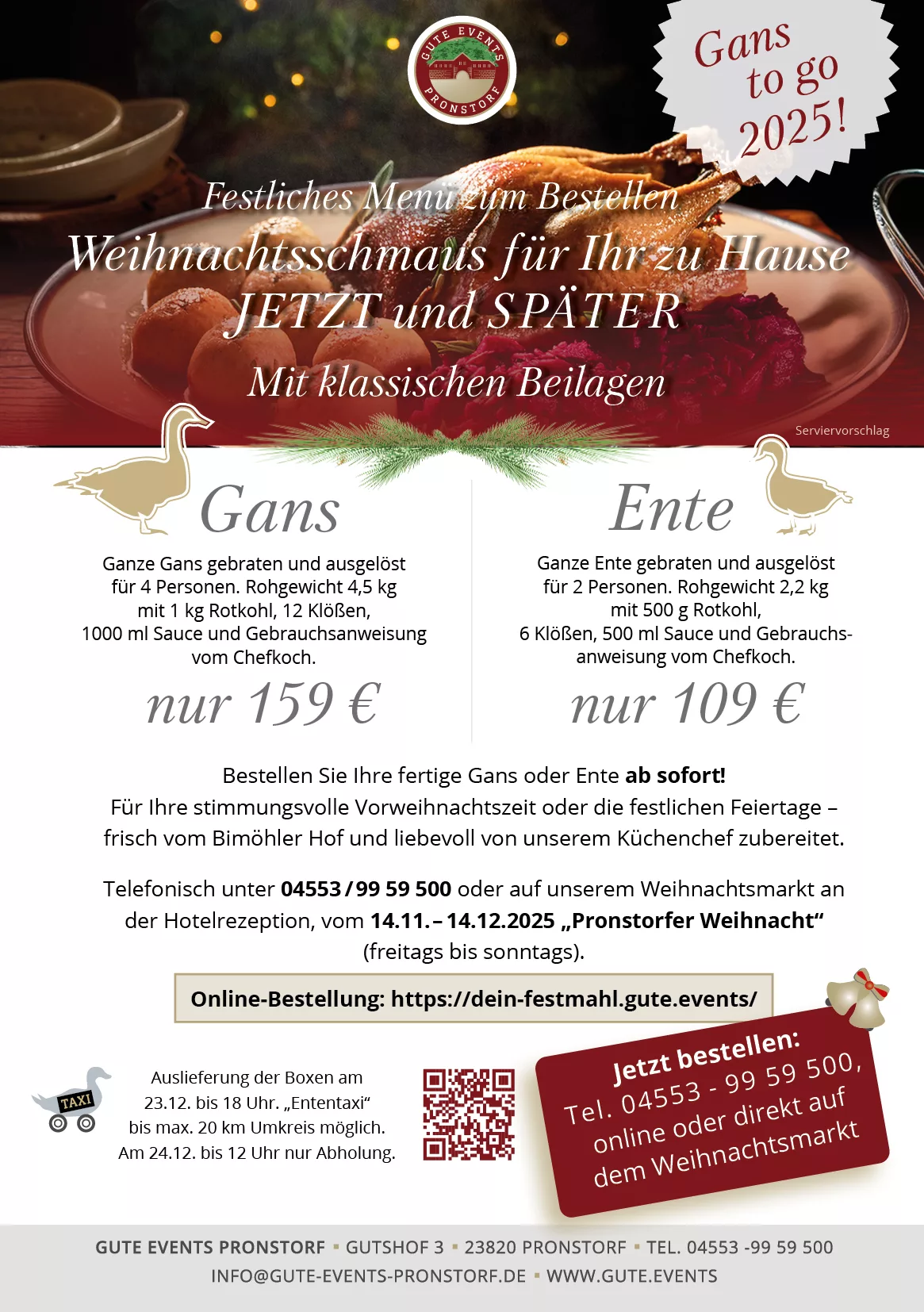 Ente und Gans toGo Pronstorf Gans to go gut Pronstorf